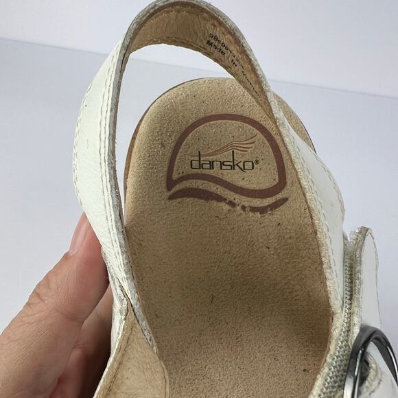 Dansko Season Full Grain White Casual Comfort Women's Sandal 39 (8-8.5) - Picture 9 of 12